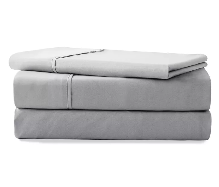 Light Gray Microfiber Twin 3-Piece Sheet Set