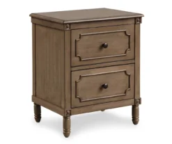 Brown Veneer 2-Drawer Nightstand