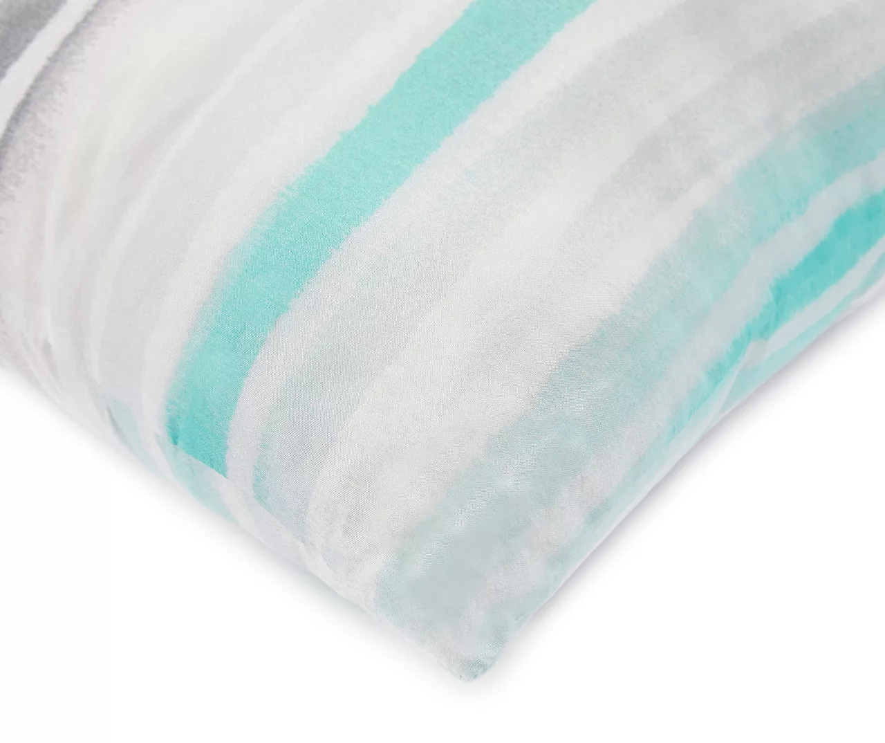 Aqua & Gray Stripe Queen 14-Piece Reversible Comforter Set - Image 7