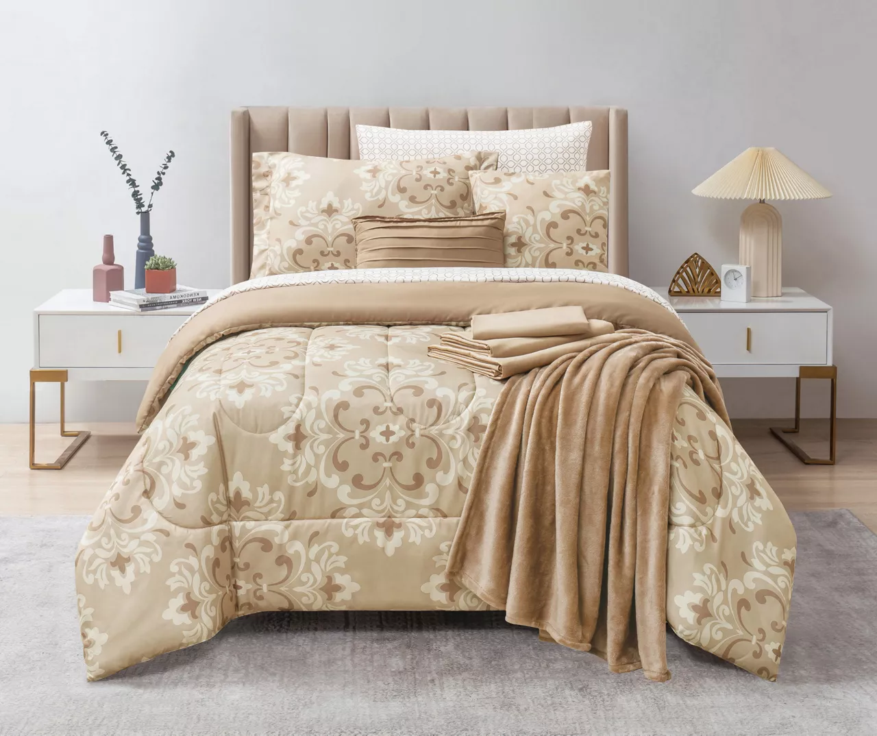 Real Living Tan Tile Comforter Set - Image 2