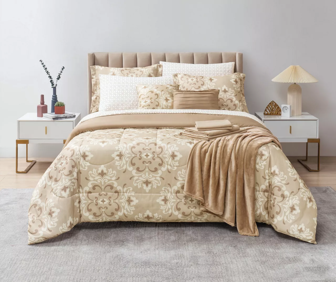 Real Living Tan Tile Comforter Set