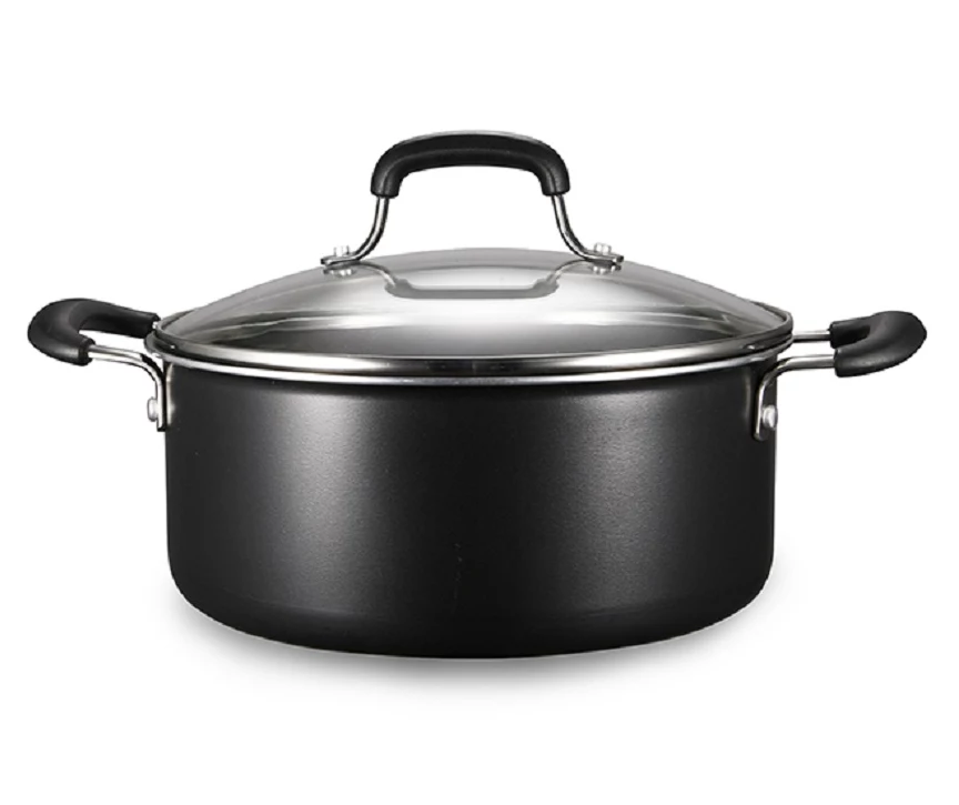 Black 5-Quart Non-Stick Rivet Handle Dutch Oven