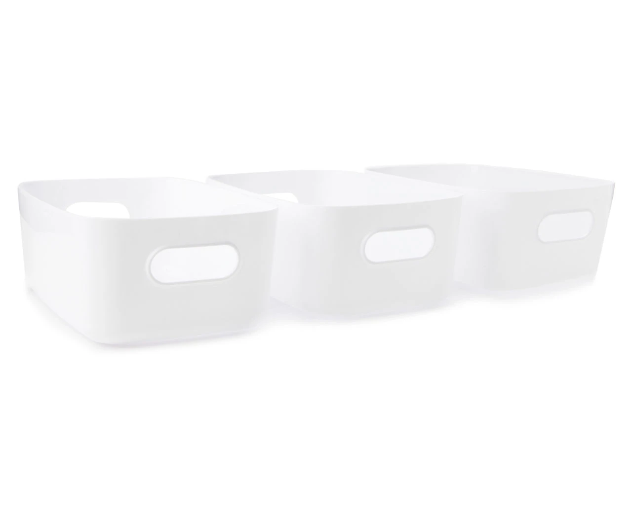 White Plastic Storage Bins, 3-Pack - Image 2