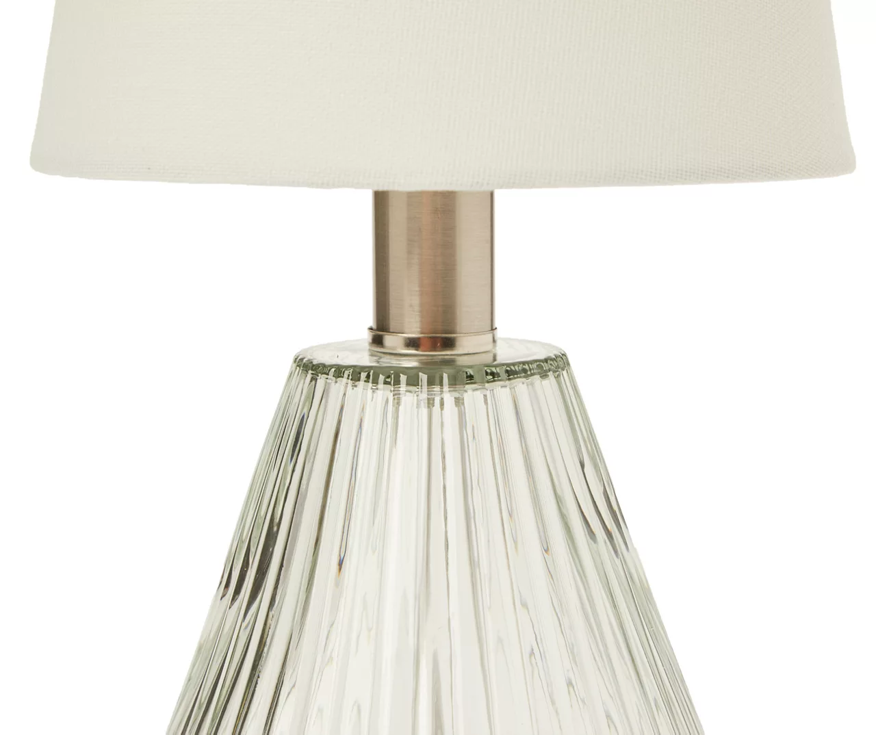 Clear & White Textured Glass Table Lamp With Bulb - Image 2