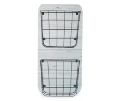 Gray Wire Double-Bin Mail Wall Organizer
