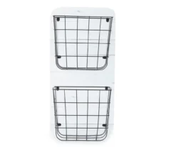 White Wire Double-Bin Mail Wall Organizer