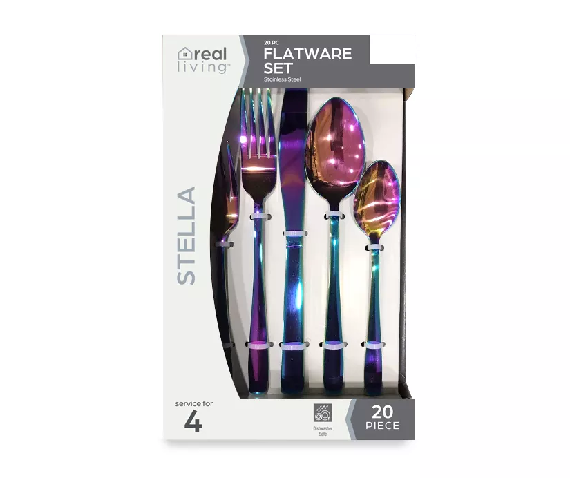Iridescent 20-Piece Stella Flatware Set