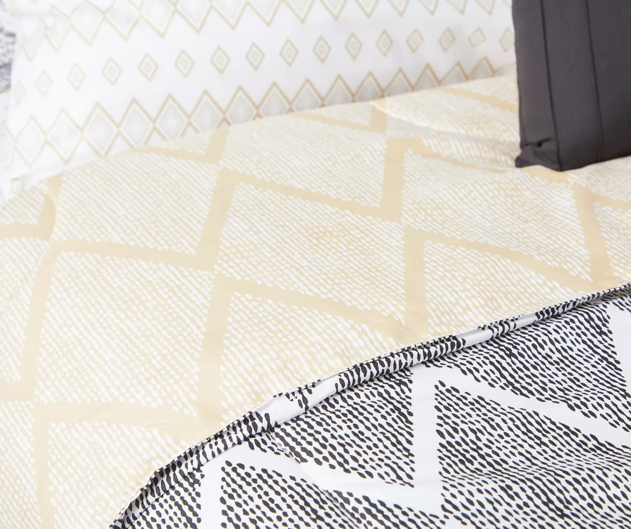 Real Living Andover Black & Tan Geometric Bed-in-a-Bag 10-Piece Bedding Set - Image 6