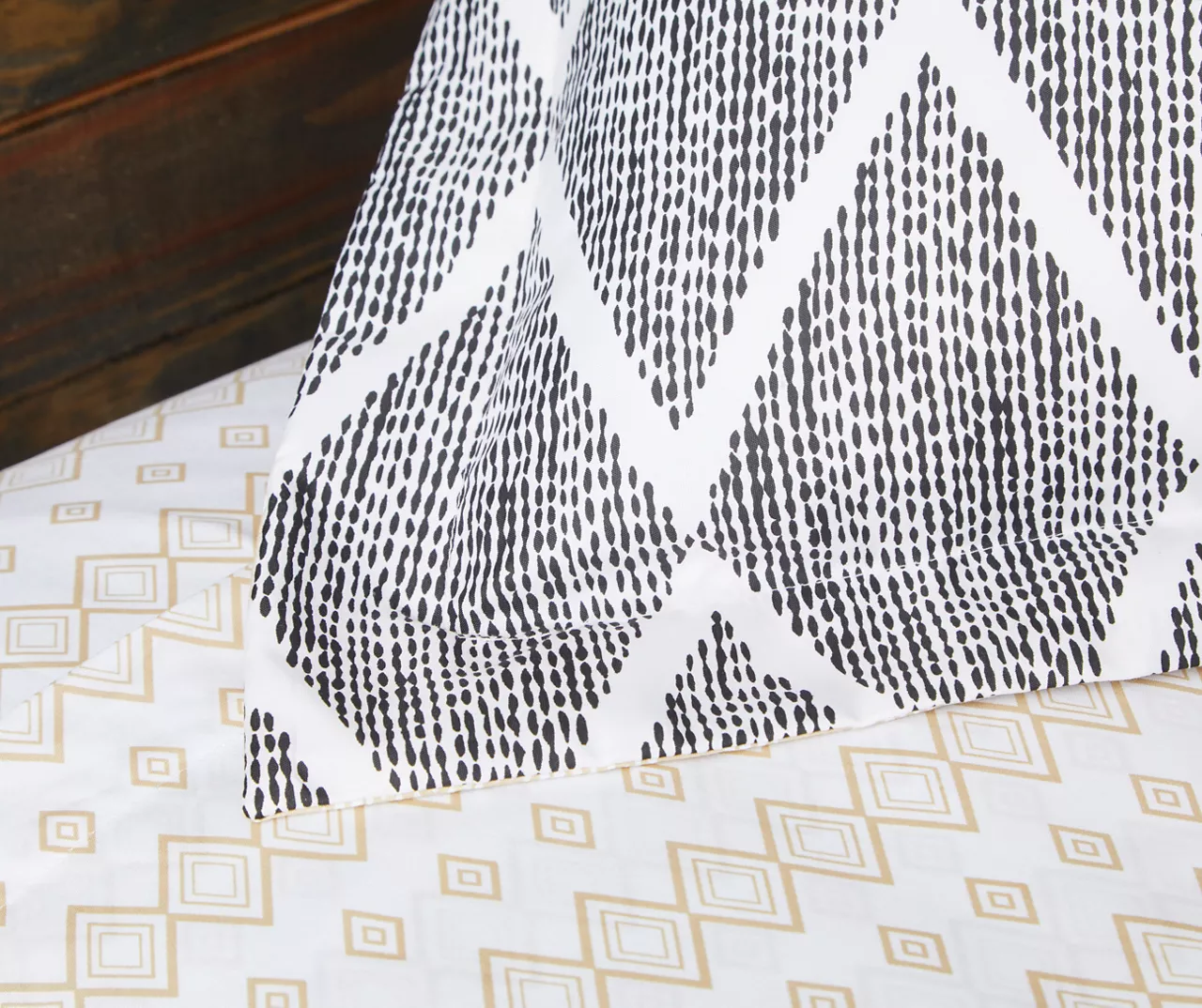 Real Living Andover Black & Tan Geometric Bed-in-a-Bag 10-Piece Bedding Set - Image 8