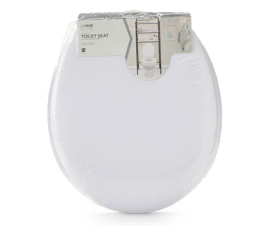 Real Living White Soft Cushioned Toilet Seat