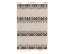 Malden Gray Geometric Stripe Area Rug, (5' X 7')