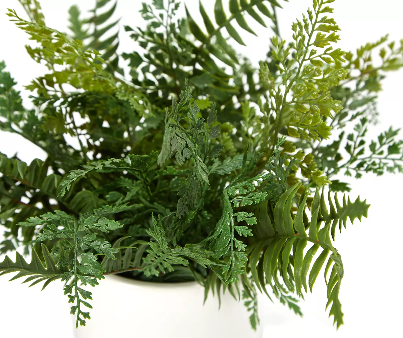 Artificial Fern In White Ceramic Pot - Image 2