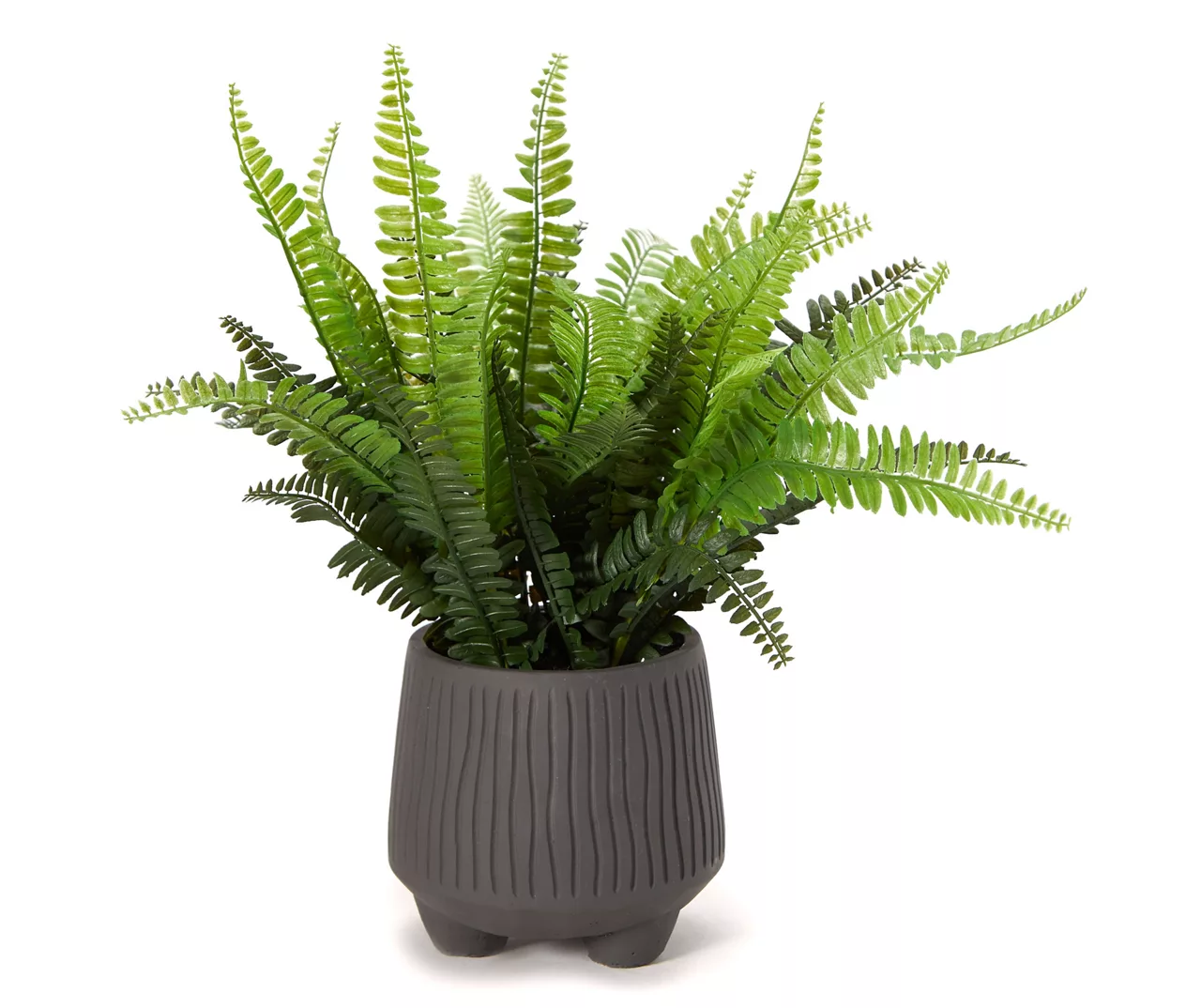 Artificial Fern In Gray Footed Pot