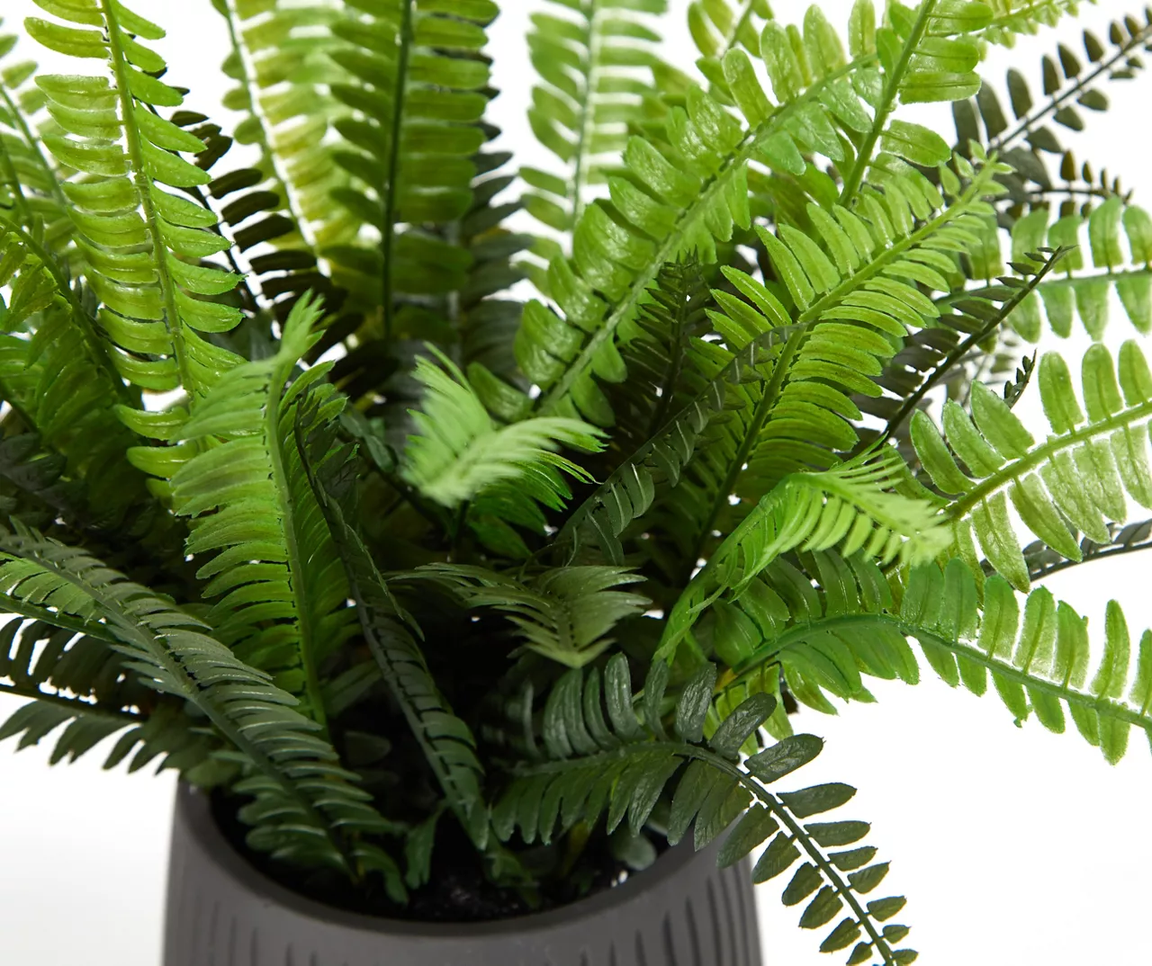 Artificial Fern In Gray Footed Pot - Image 2