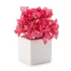 Grecian Getaway Red Artificial Bougainvillea Arrangement With White Pot