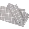 Real Living Gray & White Windowpane Microfiber Sheet Set