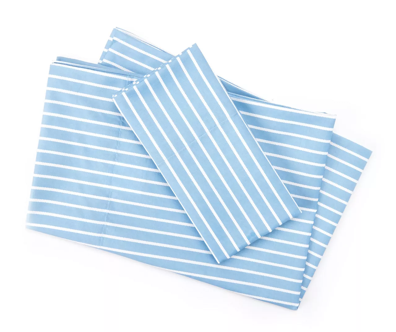 Blue & White Stripe Twin 3-Piece Microfiber Sheet Set