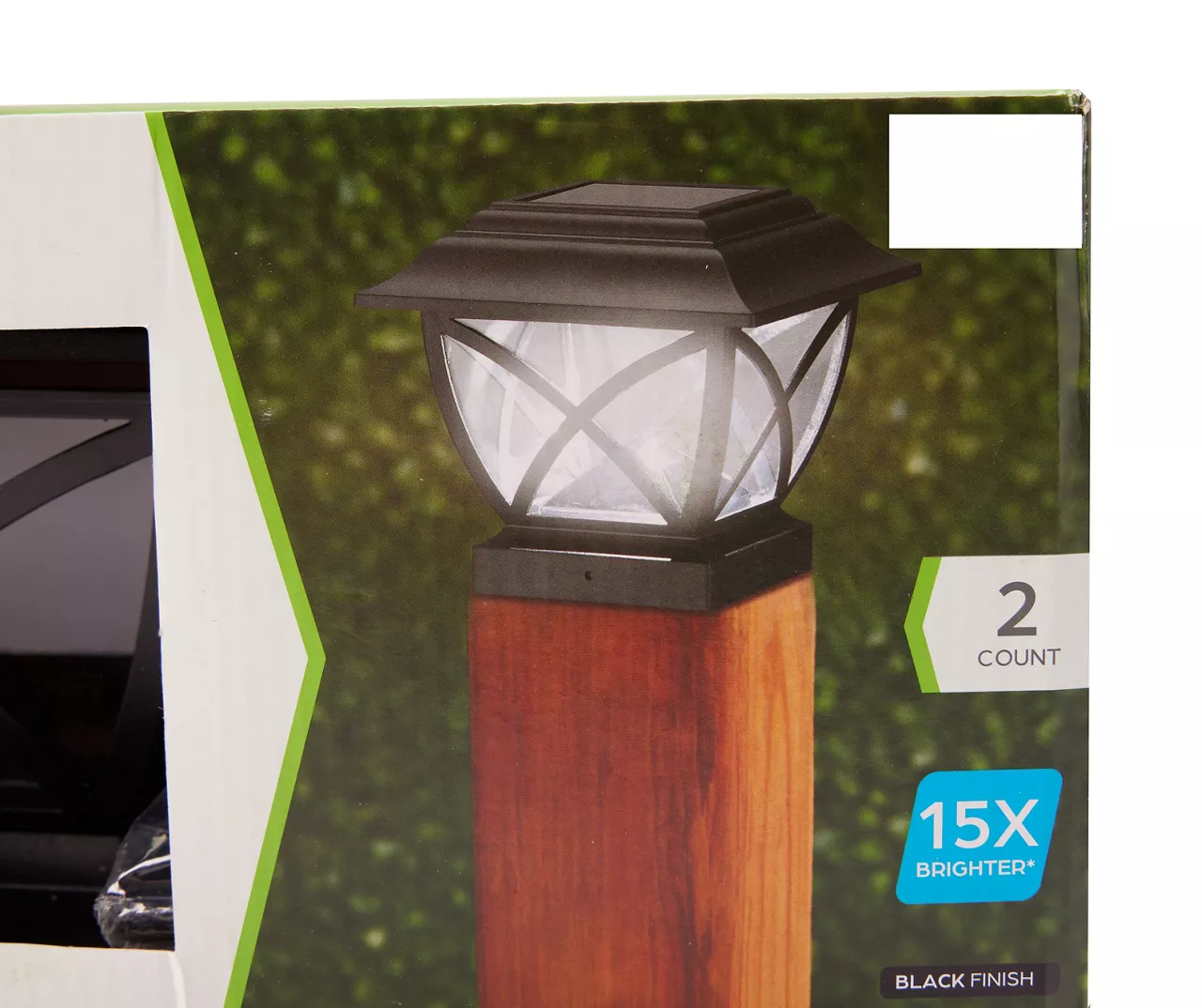 Black Finish LED Solar Post Light Set, 2-Pack - Image 2
