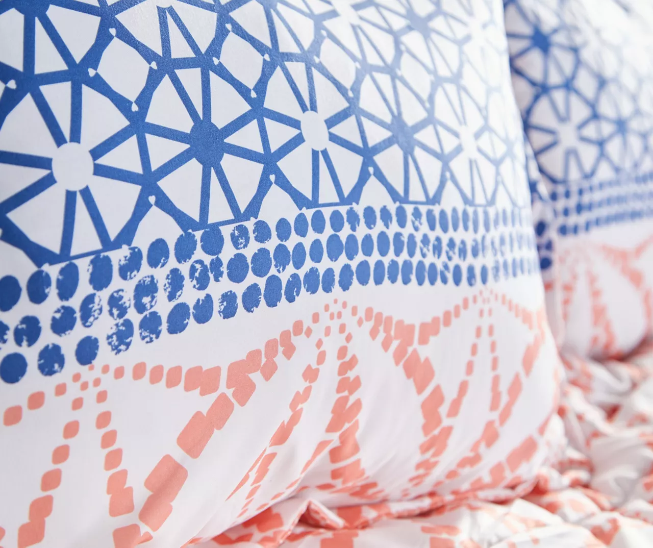 Real Living Coral & Blue Geometric Floral Bed-in-a-Bag Set - Image 6
