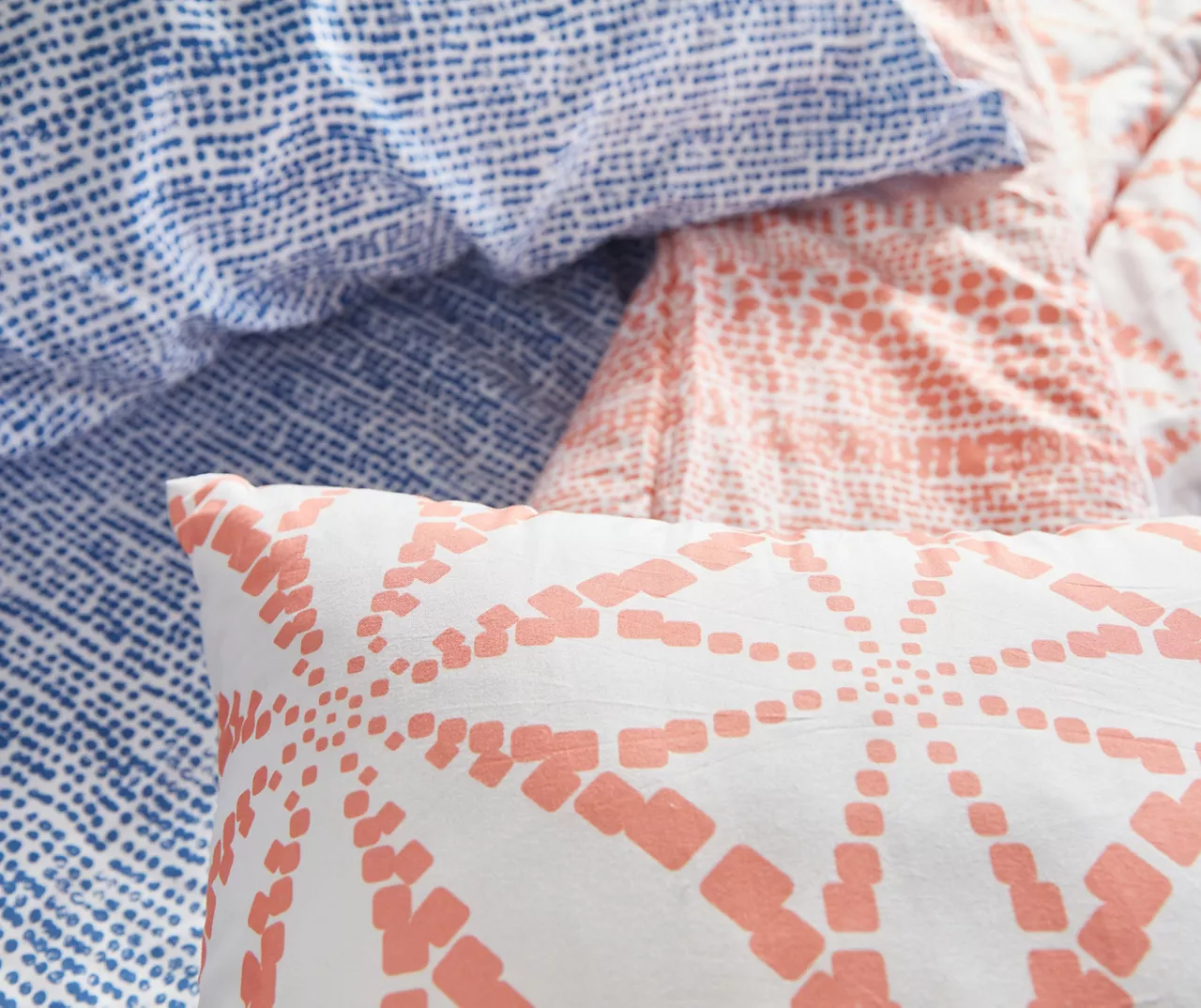 Real Living Coral & Blue Geometric Floral Bed-in-a-Bag Set - Image 8