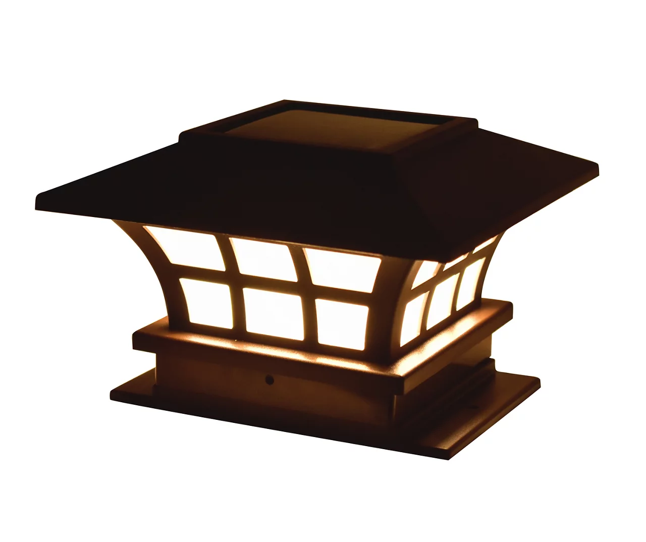 Brown Finish LED Solar Post Cap Light Set, 2-Pack - Image 3