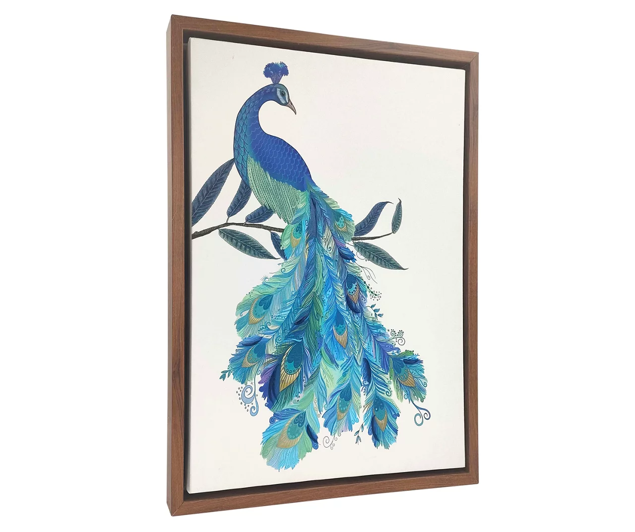 Blossom Blue Embellished Peacock Framed Wall Art - Image 2