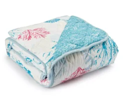 Real Living Grecian Getaway Blue Marine Life Reversible Microfiber Quilt