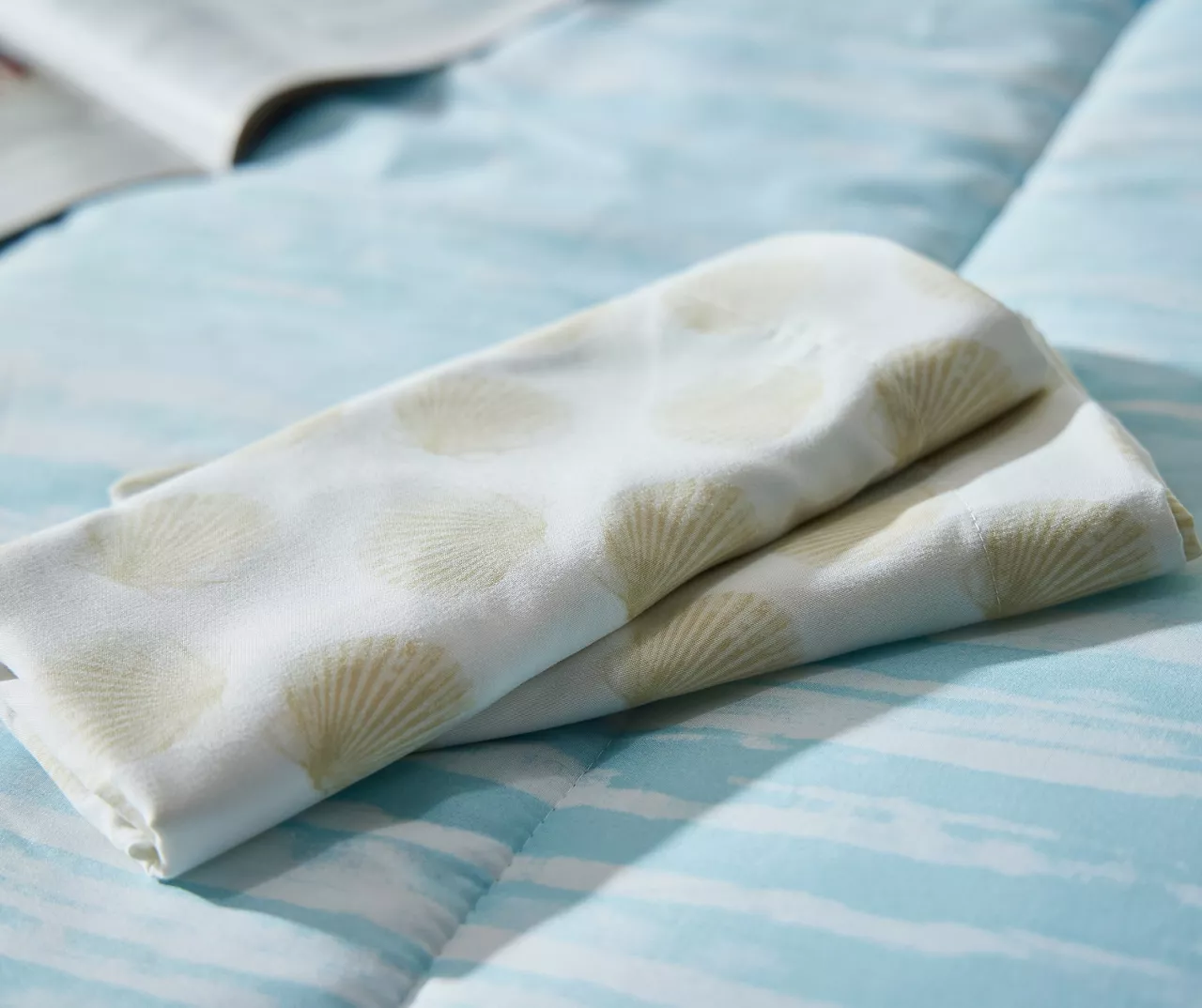 Real Living Grecian Getaway Aqua Stripe & Dot Reversible Comforter Set - Image 6