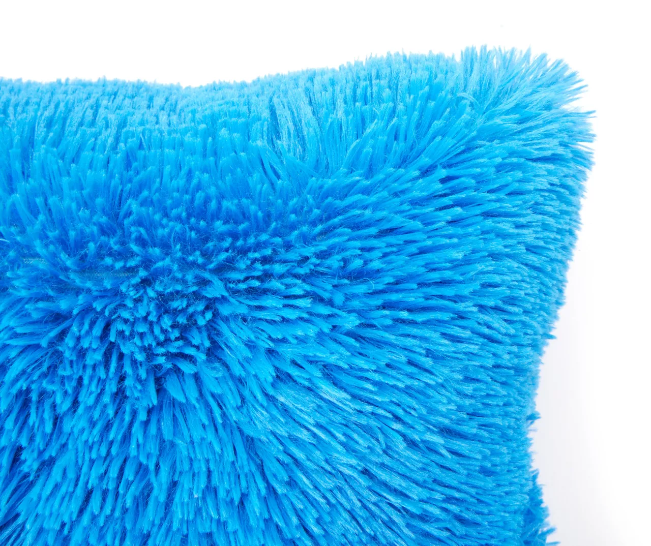 Euphoric Expression Supersonic Blue Faux Fur Throw Pillow - Image 3