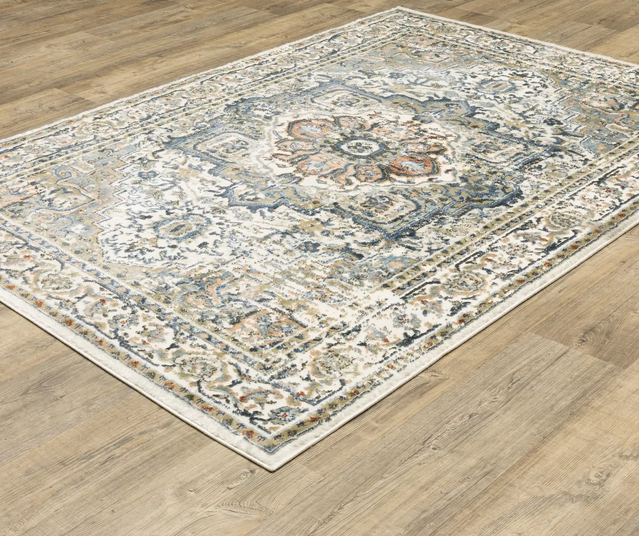 Gray & Blue Medallion Area Rug & Runner Set - Image 5