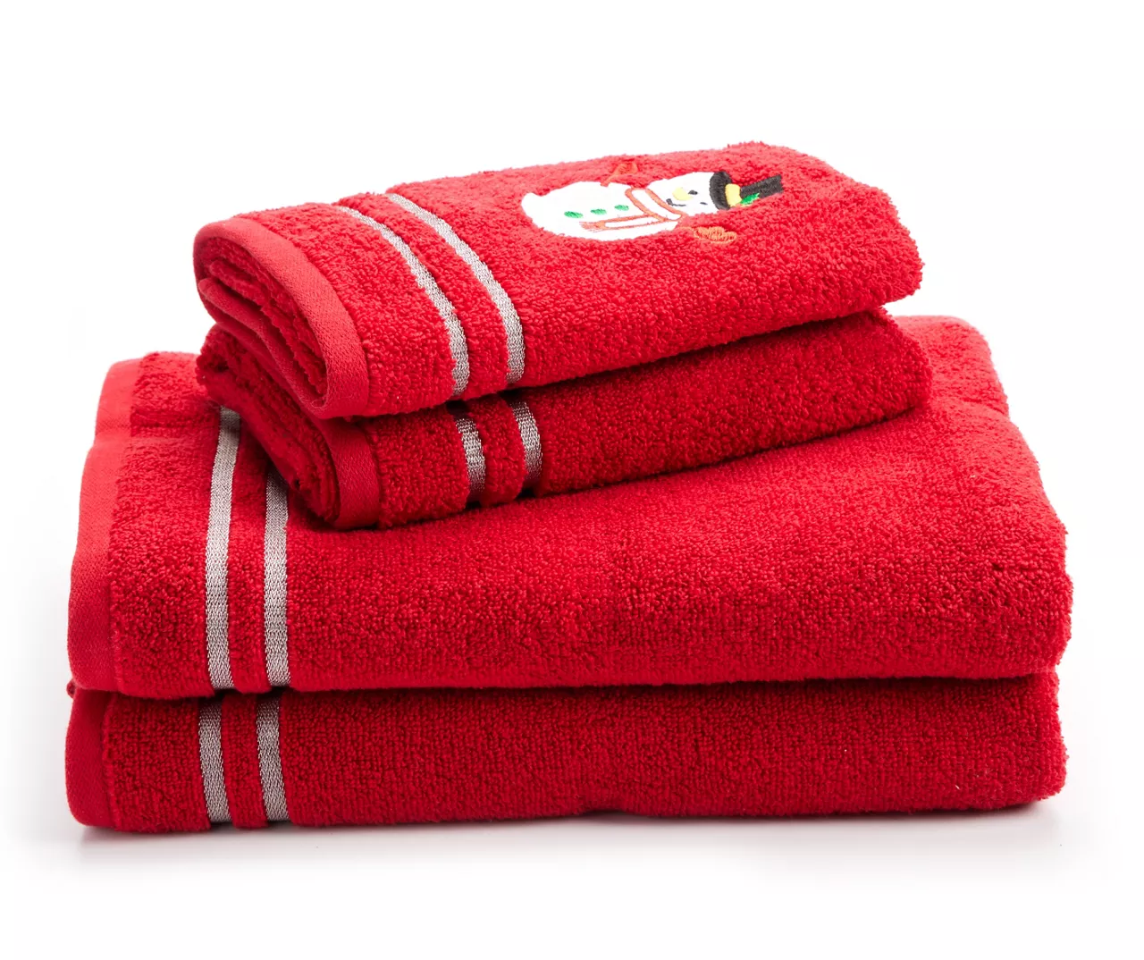 Savvy Red Snowman 4-Piece Towel Set - Image 2