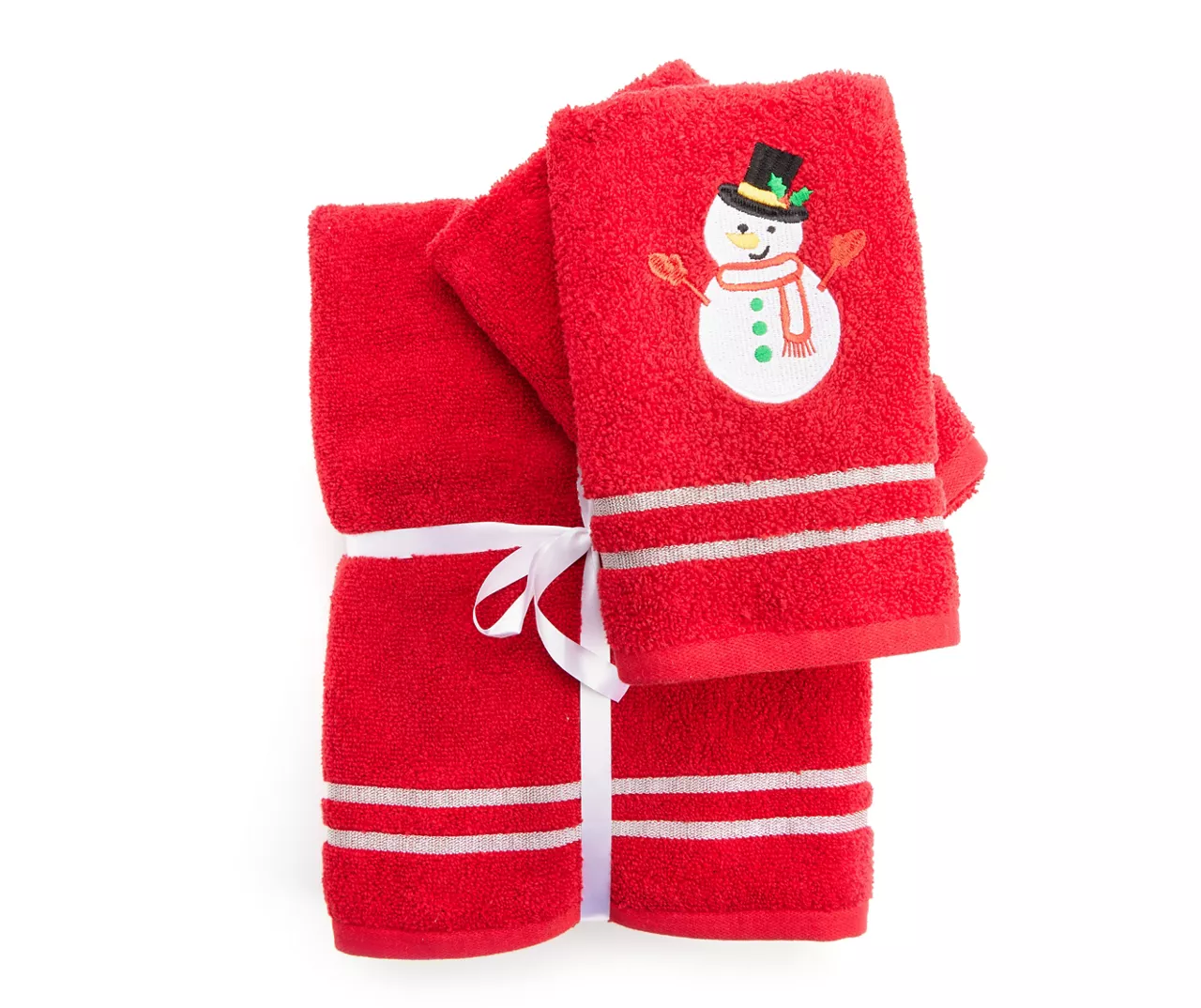 Savvy Red Snowman 4-Piece Towel Set